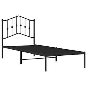 Kovový rám postele s čelem černý 90 x 200 cm - obrázek 4