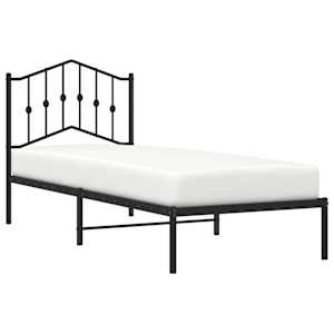 vidaXL Estrutura de cama com cabeceira 90x200 cm metal preto