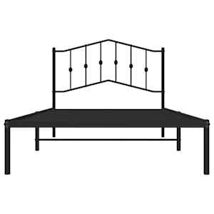 Kovový rám postele s čelem černý 100 x 200 cm - obrázek 6