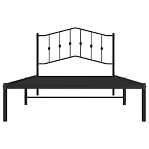 Kovový rám postele s čelem černý 107 x 203 cm - obrázek 5