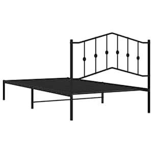 Kovový rám postele s čelem černý 107 x 203 cm - obrázek 7