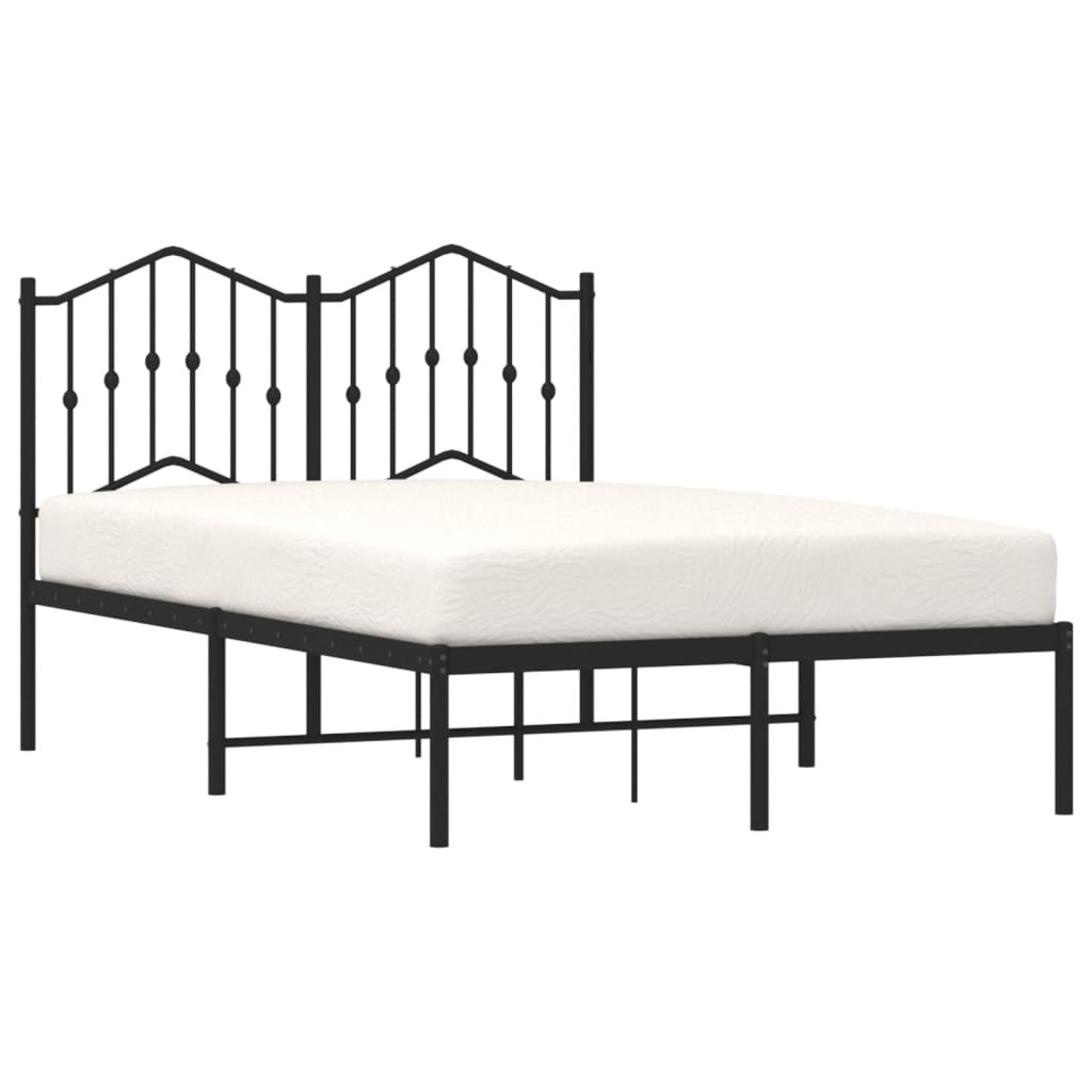vidaXL Bedframe met hoofdbord metaal zwart 120x200 cm afbeelding