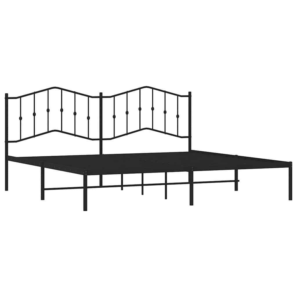 Metal Bed Frame Platform Bed Base with Back Support Bedroom Furniture vidaXL