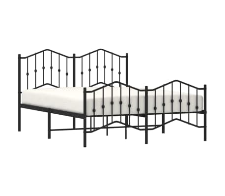 vidaXL Estructura cama sin colchón con estribo metal negro 140x200 cm