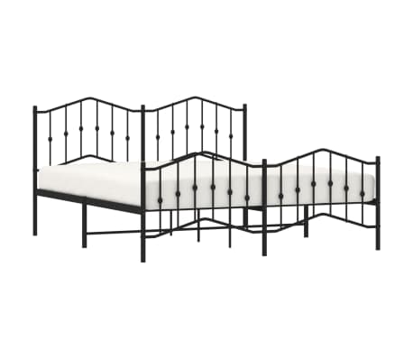 vidaXL Bedframe met hoofd- en voeteneinde&nbsp;metaal zwart 160x200 cm