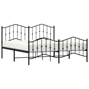 vidaXL Bedframe met hoofd- en voeteneinde&nbsp;metaal zwart 160x200 cm