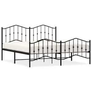 Kovový rám postele s hlavovým a nožním čelem černý 180 x 200 cm - obrázek 2