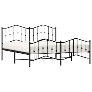 Kovový rám postele s hlavovým a nožním čelem černý 180 x 200 cm - obrázek 3