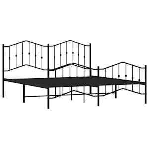 Kovový rám postele s hlavovým a nožním čelem černý 180 x 200 cm - obrázek 4