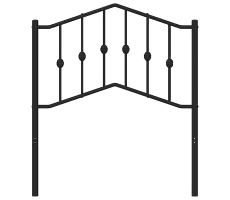 vidaXL Tăblie de pat metalică, negru, 80 cm