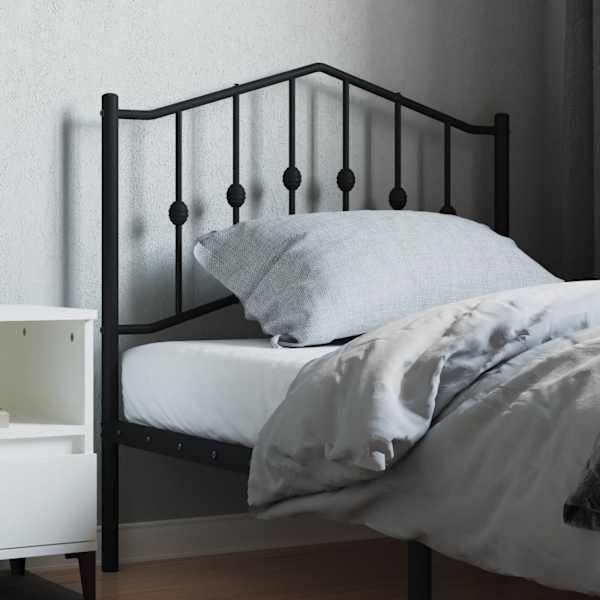 vidaXL metallist vahetatav voodipeats, must, 90 cm