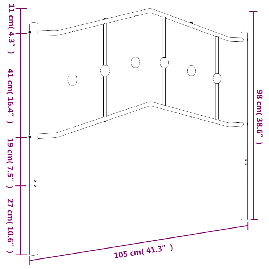 Metal Headboard, Steel Headboard Only vidaXL