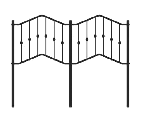vidaXL Metal Headboard Black 120 cm