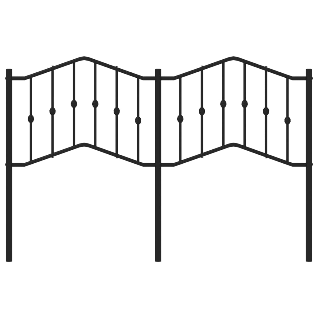 vidaXL Hoofdbord 135 cm metaal zwart