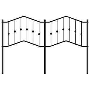 Kovové náhradní čelo postele černé 140 cm - obrázek 3