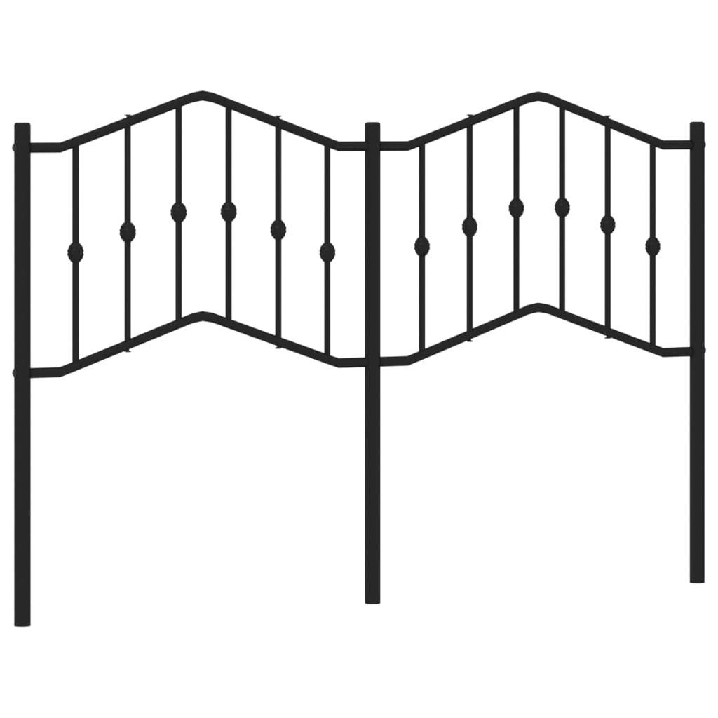 vidaXL Kovové čelo postele černé 150 cm