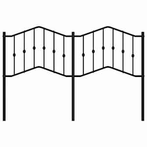 Kovové náhradní čelo postele černé 150 cm - obrázek 3