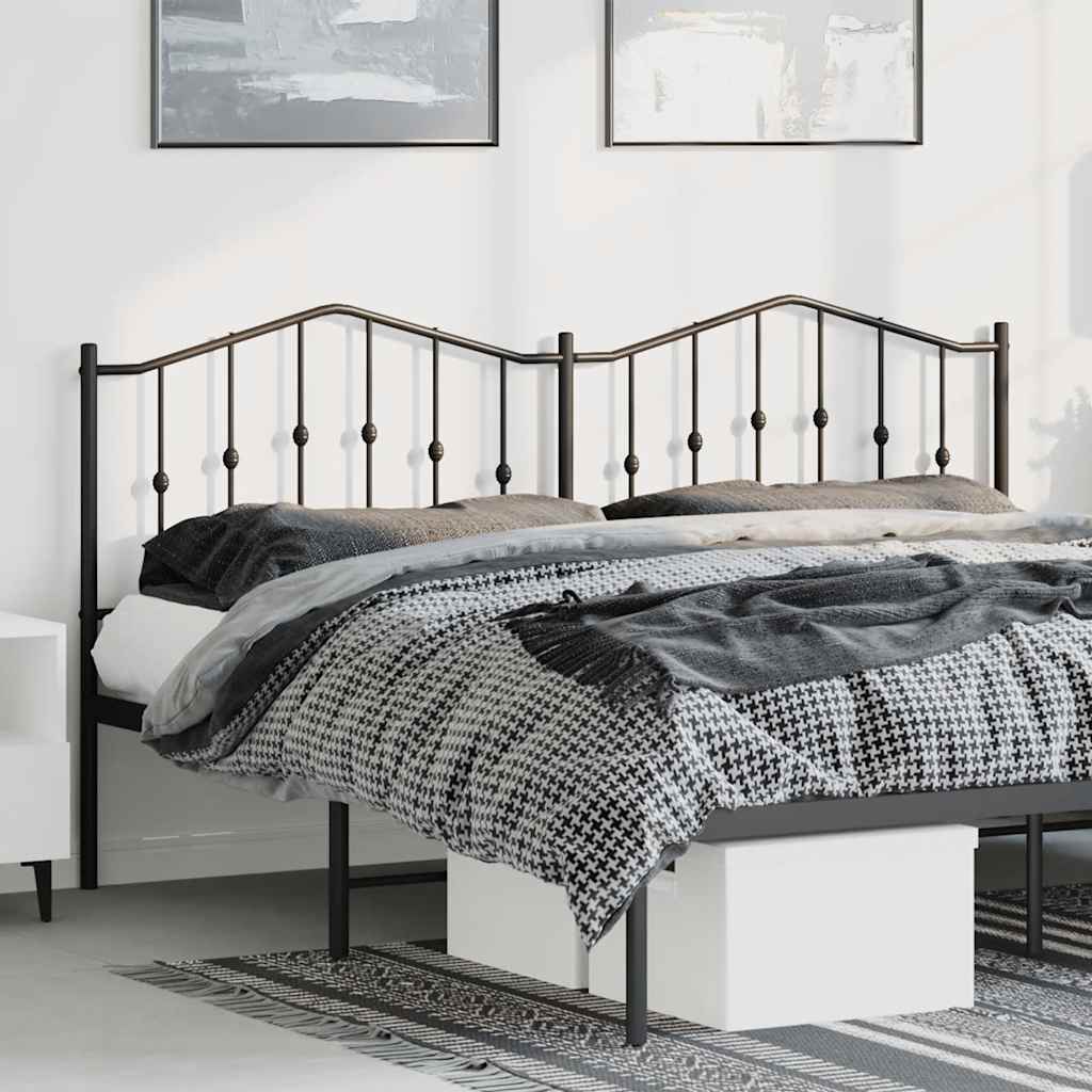 vidaXL Tăblie de pat de schimb metalică, negru, 180 cm