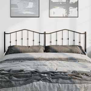 vidaXL T&ecirc;te de lit de remplacement m&eacute;tal noir 193 cm