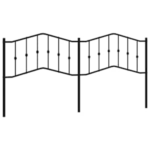 Kovové náhradní čelo postele černé 200 cm - obrázek 2