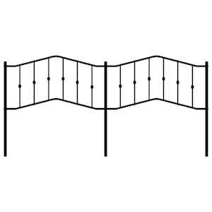 Kovové náhradní čelo postele černé 200 cm - obrázek 3