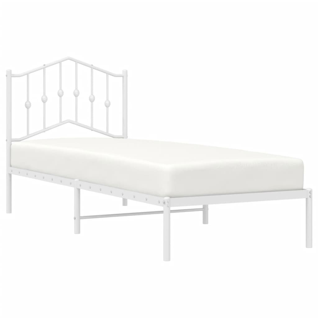 vidaXL fehér fém ágykeret fejtámlával 90x200 cm