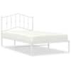 vidaXL metallist voodiraam peatsiga, valge, 100 x 190 cm
