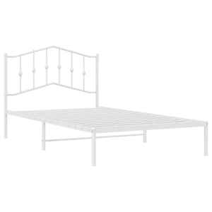 Kovový rám postele s čelem bílý 100 x 200 cm - obrázek 5