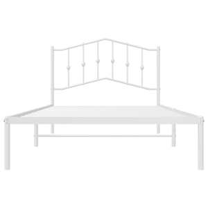 Kovový rám postele s čelem bílý 100 x 200 cm - obrázek 6