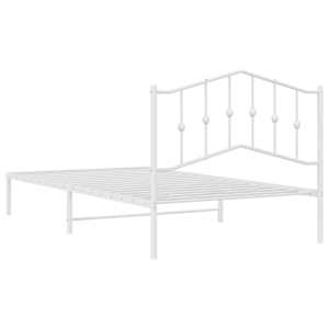 Kovový rám postele s čelem bílý 100 x 200 cm - obrázek 8
