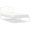 vidaXL metallist voodiraam peatsiga, valge, 107x203 cm