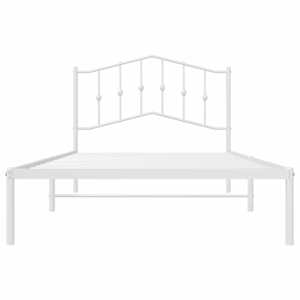 Kovový rám postele s čelem bílý 107 x 203 cm - obrázek 5