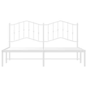 Kovový rám postele s čelem bílý 160 x 200 cm - obrázek 5