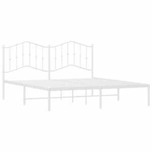 Kovový rám postele s čelem bílý 180 x 200 cm - obrázek 4