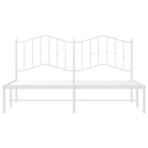 Kovový rám postele s čelem bílý 180 x 200 cm - obrázek 5