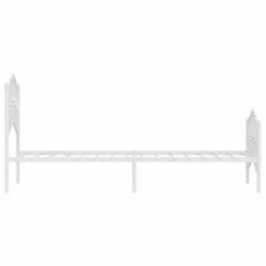 Kovový rám postele s hlavovým a nožním čelem bílý 80 x 200 cm - obrázek 6