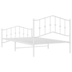 Kovový rám postele s hlavovým a nožním čelem bílý 107 x 203 cm - obrázek 7