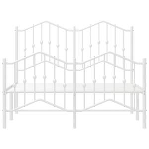 Kovový rám postele s hlavovým a nožním čelem bílý 120 x 200 cm - obrázek 5