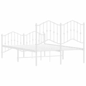 Kovový rám postele s hlavovým a nožním čelem bílý 120 x 200 cm - obrázek 7