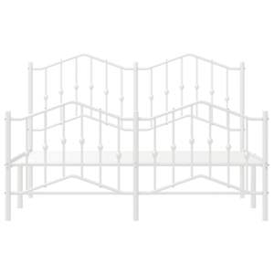 Kovový rám postele s hlavovým a nožním čelem bílý 140 x 190 cm - obrázek 5