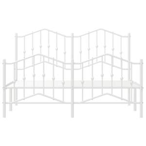 Kovový rám postele s hlavovým a nožním čelem bílý 150 x 200 cm - obrázek 6