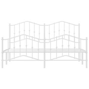 Kovový rám postele s hlavovým a nožním čelem bílý 180 x 200 cm - obrázek 5