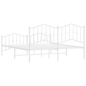Kovový rám postele s hlavovým a nožním čelem bílý 180 x 200 cm - obrázek 7