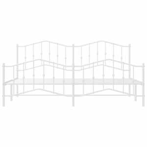 Kovový rám postele s hlavovým a nožním čelem bílý 200 x 200 cm - obrázek 5