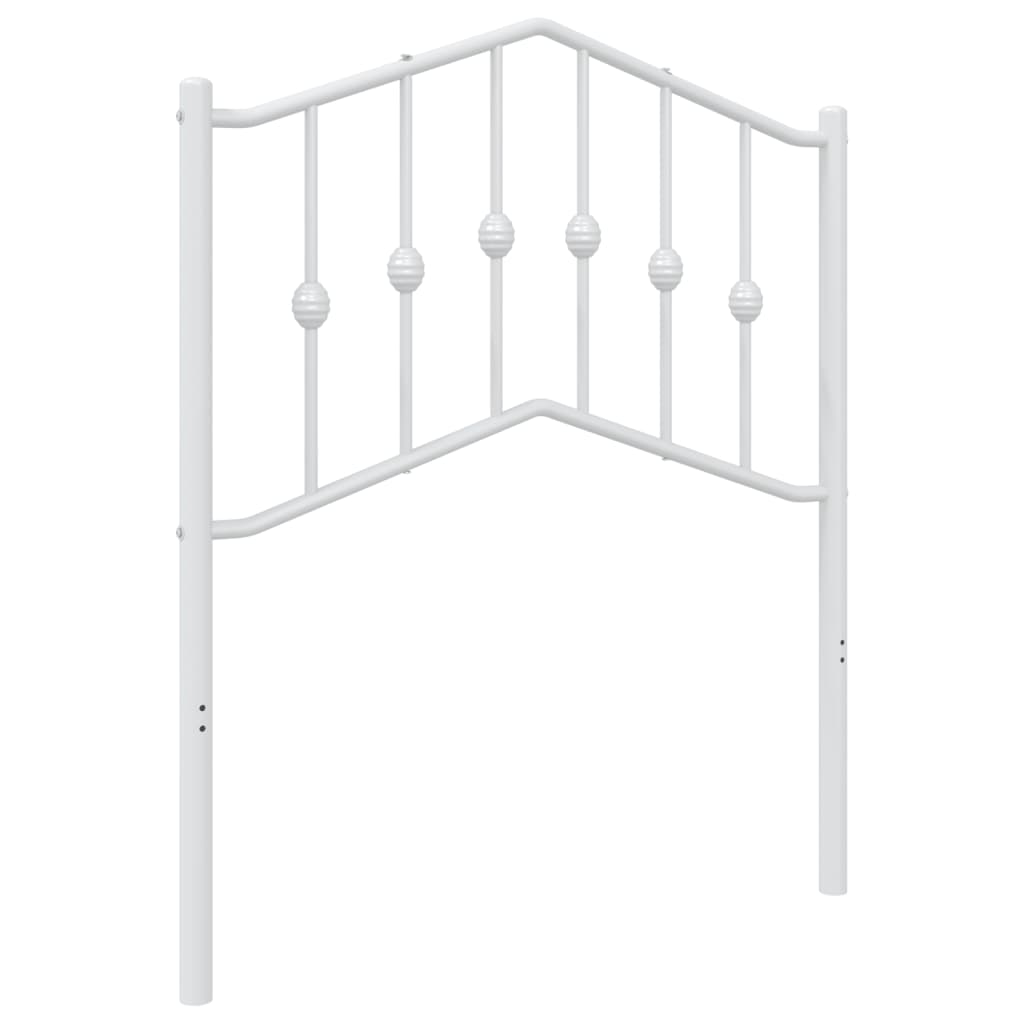 Tăblie de pat metalică, alb, 75 cm