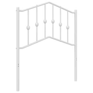 Kovové náhradní čelo postele bílé 75 cm - obrázek 2