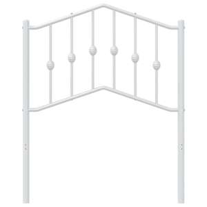 Kovové náhradní čelo postele bílé 75 cm - obrázek 3