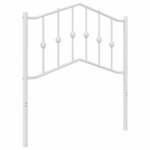 Kovové náhradní čelo postele bílé 80 cm - obrázek 2