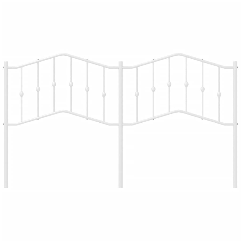 vidaXL Hoofdbord 160 cm metaal wit afbeelding