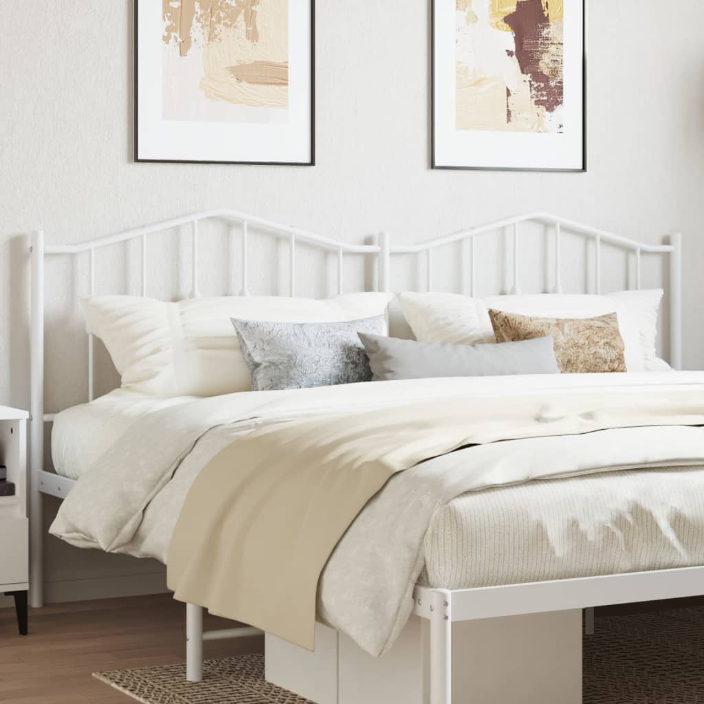 vidaXL Tête de lit métal blanc 193 cm